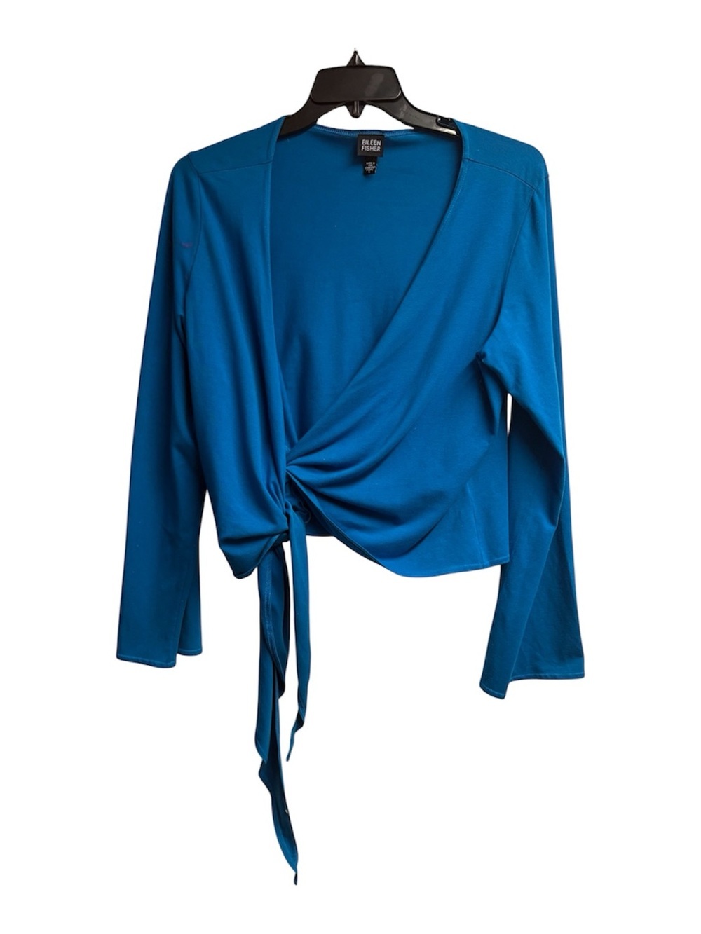 Eileen Fisher Cotton/Lycra Blend Wrap Top Size Large